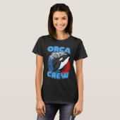Pun Orca Whale Graphic Orca Crew Tシャツ (正面フル)