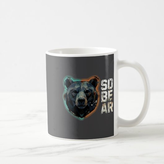 Pun Sober Bear SoBear Recovery Sobriety Joke コーヒーマグカップ (右)