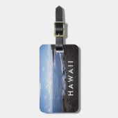 Punalu'uの黒い砂のビーチハワイ ラゲッジタグ (正面縦)