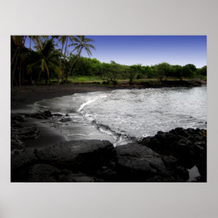 Punalu'u Black Sand Beach Poster ポスター