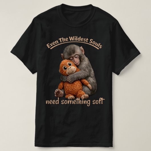 Punch-kun Monkey  Hug Graphic Tee. Tシャツ (デザイン正面)