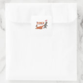 ‏Punch‑kun & Plush Monkey – Kawaii for Kids スクエアシール (バッグ)