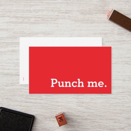 Punch Me Simple Dark Loyalty Coffee Punch-Card ロイヤリティカード (正面/裏面インサイチュ)