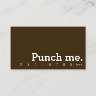 Punch Me Simple Dark Loyalty Coffee Punch-Card ロイヤリティカード