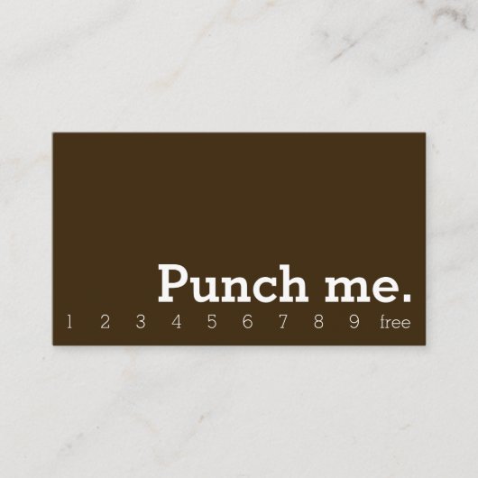 Punch Me Simple Dark Loyalty Coffee Punch-Card ロイヤリティカード (正面)