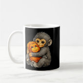Punch monkey funny cute baby animal hugging plush  コーヒーマグカップ (左)