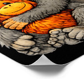 Punch monkey funny cute baby animal hugging plush  ポスター (角)