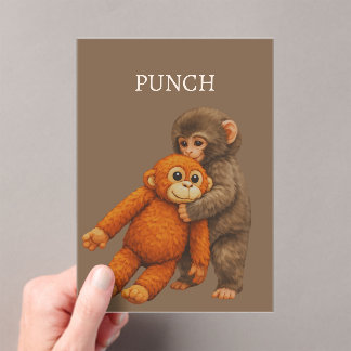 Punch Monkey Funny Notebook | Cute Cartoon Monkey アクリル招待状