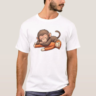 Punch The Baby Monkey Design Tシャツ