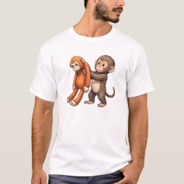 Punch The Baby Monkey Design Tシャツ