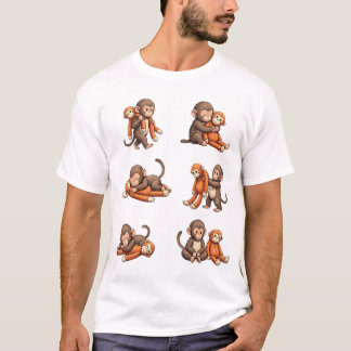 Punch The Baby Monkey Design Tシャツ