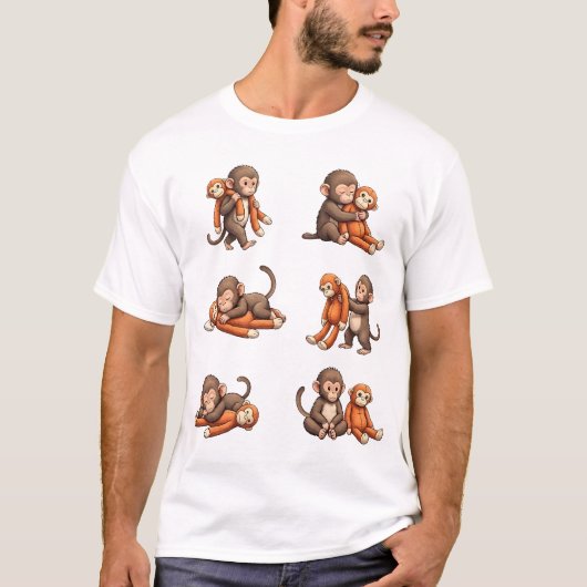 Punch The Baby Monkey Design Tシャツ (正面)