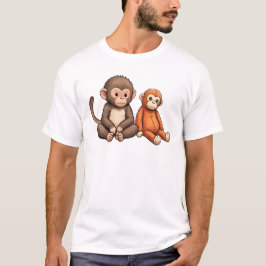 Punch The Baby Monkey Design Tシャツ