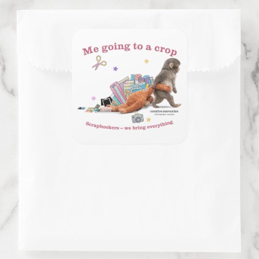 Punch the Monkey 3" Stickers スクエアシール (バッグ)