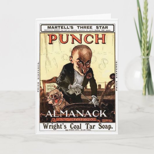 PUNCH VINTAGE ALMANACK 1908氏のプリントのデザイン カード (正面)
