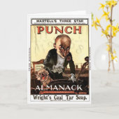PUNCH VINTAGE ALMANACK 1908氏のプリントのデザイン カード (黄色い花)