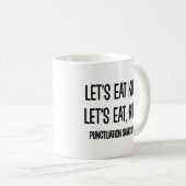 Punctuation 救 Lives文法おもしろい コーヒーマグカップ (正面右)