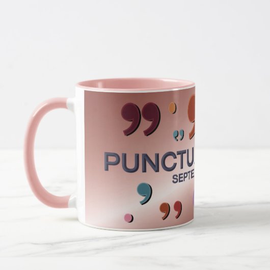 Punctuation Day September 24th Pink Combo Mug マグカップ (左)