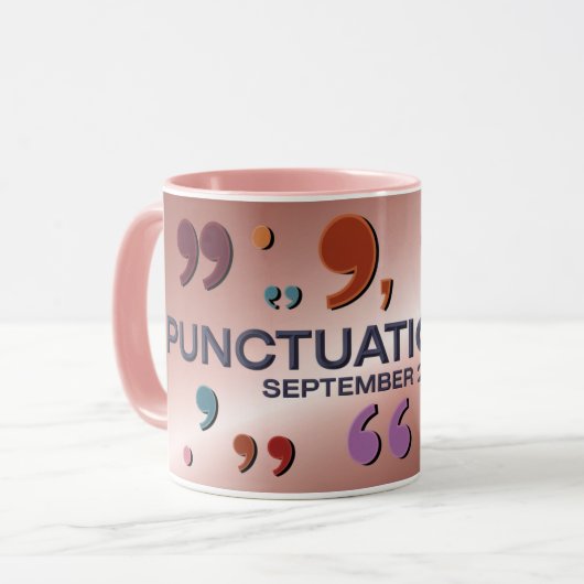 Punctuation Day September 24th Pink Combo Mug マグカップ (正面左)