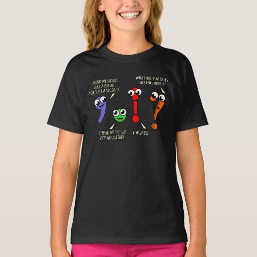 Punctuation Marks English Language Teacher Student Tシャツ (正面)