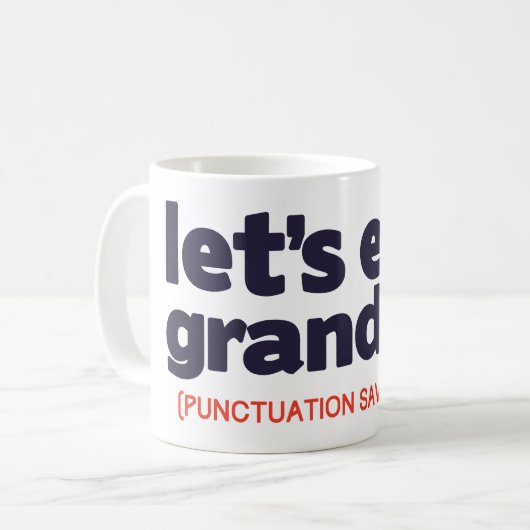Punctuation saves lives コーヒーマグカップ (正面左)