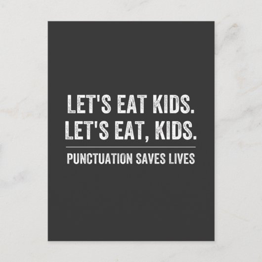 Punctuation Saves Lives ポストカード (正面)