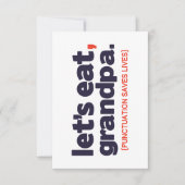 Punctuation saves lives 招待状 (正面)