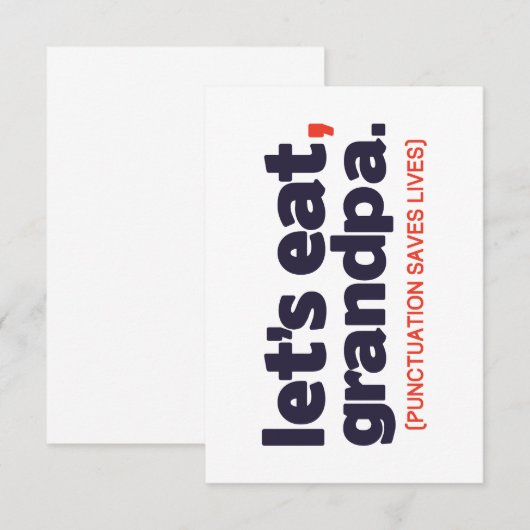 Punctuation saves lives 招待状 (正面/裏面)