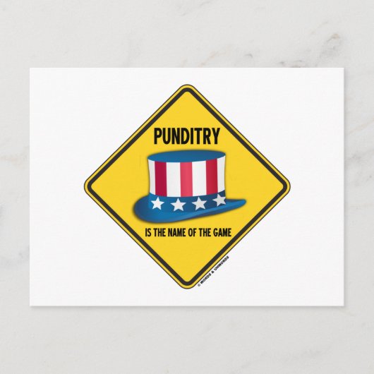 Punditoryはゲーム警告標識の名前 ポストカード (正面)