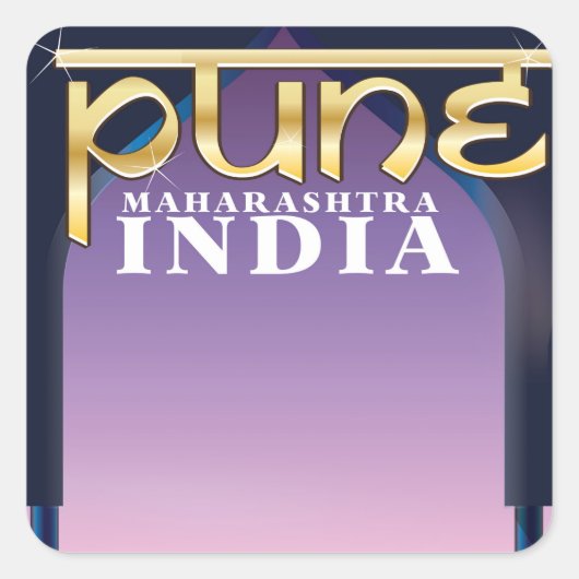 Pune, Maharashtra India休暇ポスター スクエアシール (正面)