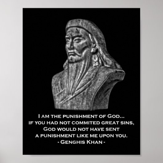 Punishment Of God - Genghis Khan Quote  ポスター (正面)