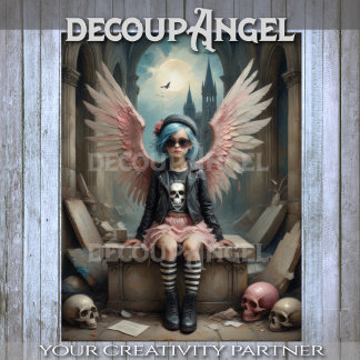 Punk Angel in Stripes Decoupage 薄葉紙