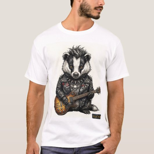 Punk Badger "ALEXA" – Double-Sided Edgy 3D  Tシャツ (正面)