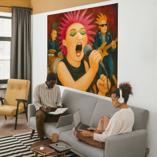 Punk Band - Large Wrapped Canvas Art Print キャンバスプリント