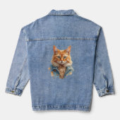 Punk Cat Denim Jacket-Stylish Rocker Design デニムジャケット (裏面)