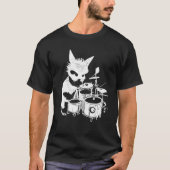 Punk Cat Playing Drums 5 Tシャツ (正面)