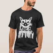 Punk Cat Playing Drums Art Tシャツ (正面)
