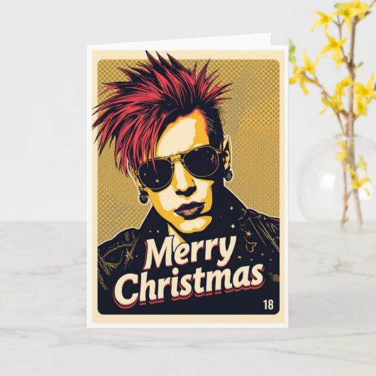 punk christmas card カード (黄色い花)