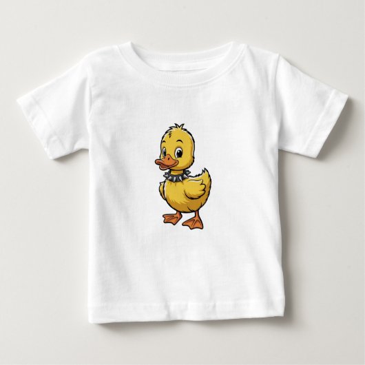 Punk Duckling – Funny Rebel Animal Art ベビーTシャツ (正面)