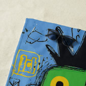 Punk Guitar Monster Graffiti Art ビーチタオル (インサイチュ)