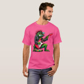 Punk Iguana Rock'N Roll Goth Lizard Guitar Awesome Tシャツ (正面フル)