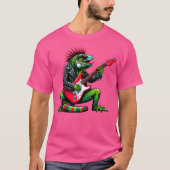 Punk Iguana Rock'N Roll Goth Lizard Guitar Awesome Tシャツ (正面)