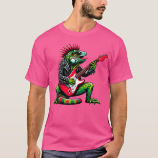 Punk Iguana Rock'N Roll Goth Lizard Guitar Awesome Tシャツ