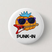 Punk-in Funny Punk Rock Pumpkin Pun 缶バッジ (正面)