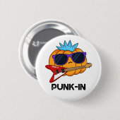 Punk-in Funny Punk Rock Pumpkin Pun 缶バッジ (正面&裏面)