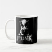 Punk Kitten Cat With Mohawk Nge Gothic Design コーヒーマグカップ (左)