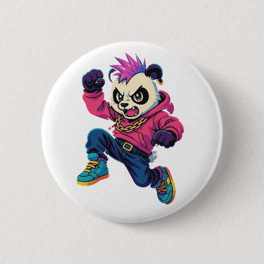 Punk Panda Power 缶バッジ (正面)