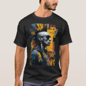 Punk Portrait with Mohawk Urban Art Tシャツ (正面)