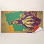 Punk Rider Rhino New York Pop Art ビーチタオル (正面)