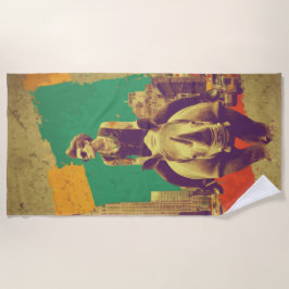 Punk Rider Rhino New York Pop Art ビーチタオル